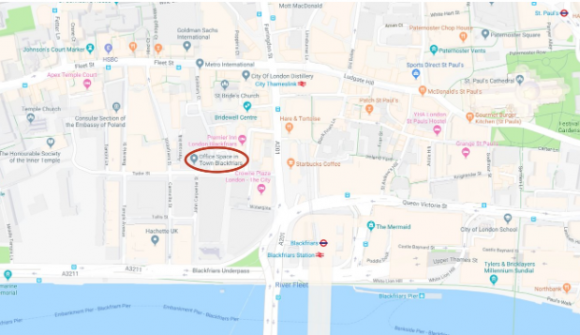 Map to Blackfriars